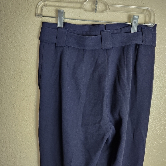 Express Blue High Rise Ankle Paperbag Pants - Picture 6 of 8